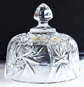 Beautiful Vintage Round Dome Crystal Butter / Cheese Cover Lid - Bild 1 von 6