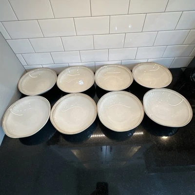 8 Target Home / Threshold Ashwood Bronze Soup Cereal 8” Bowls Set Lot Cream Tan - Image 1 of 4