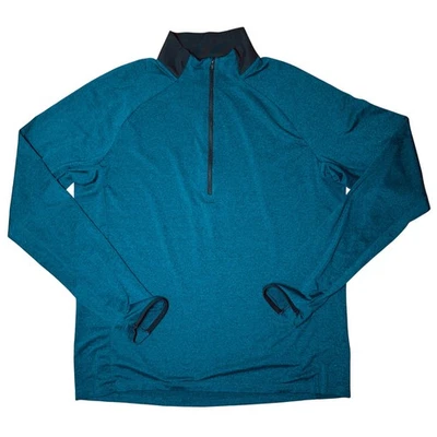 Pullover cooperativo REI con un cuarto de cremallera - verde esmeralda aguamarina, grande para hombre Foto 1 de 4