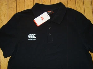 CANTERBURY MEN'S WAIMAK BLACK POLO SHIRT SIZE LARGE BNWT! - Picture 1 of 14