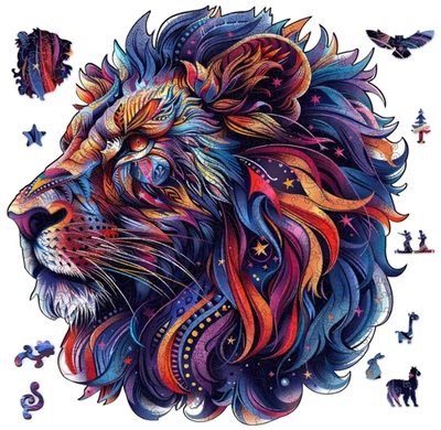 Wooden Puzzles for Adults 200 Pieces, Lion Jigsaw Puzzles - Image 1 of 4