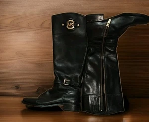 Women's Michael Kors Knee-high Black Boots Size 8 And 1/2 - Picture 1 of 10