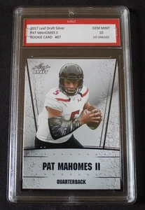 PATRICK MAHOMES 2017 LEAF DRAFT SILVER ROOKIE CARD #07 GEM 10 - Picture 1 of 2