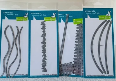 Lawn Fawn Custom Craft Dies - Grass, Stitched & Rolling Hillside, Picket Fence - Imagem 1 de 4