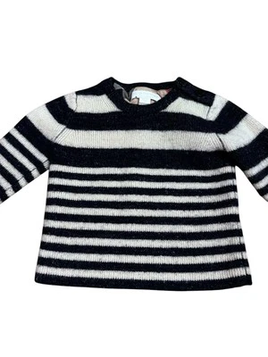 Suéter infantil Burberry lã linho azul marfim 2T - Imagem 1 de 4