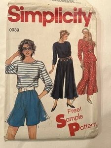 Simplicity - 0039 - Misses’ Pullover Top And Culottes - Sizes 8-20 - Picture 1 of 4