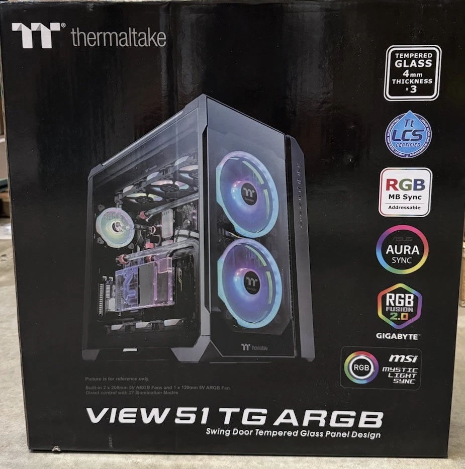 Brand NEW! Thermaltake view 51 Tg Argb. Sick Gaming Pc! V51B-X570-39V-LCS - Image 1 of 2