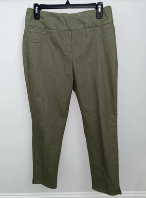 Ruby Rd. Pull On Slimming Pants Sz 10 Olive Green Contour Stretch Waistband NWT - Image 1 of 4