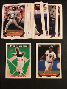 1993 Topps New York Mets Team Set Series 1 2 Traded 34 Cards - Picture 1 of 1