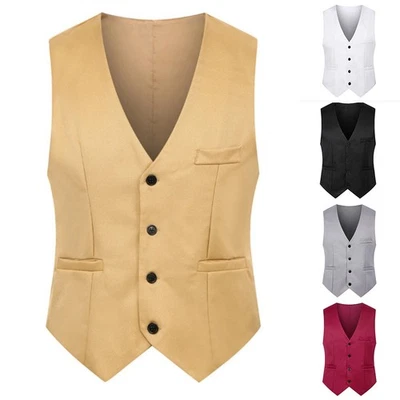 Clothing Mens Vest All Seasons Autumn Business Double-breasted Sleeveless - Image 1 of 4