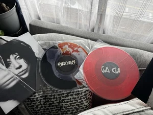 Lady Gaga Mayhem Split Orange and Black Liquid Vinyl Blood Rec Bad World IN HAND - Picture 1 of 3