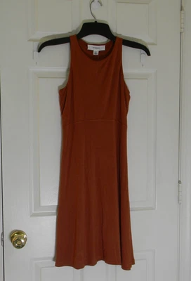 Vestido Workshop Republic Modal Tejido Marrón Otoño Capa Sin Mangas Midi Nuevo con Etiquetas Foto 1 de 4