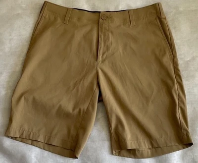 Shorts de golfe masculino BCG tamanho 32W cáqui poliéster/elastano elástico leve - Imagem 1 de 4