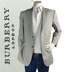 Burberry London ‘Bond Street‘ Blazer Men 38R Houndstooth Silk Wool Recent Jacket - Picture 1 of 16