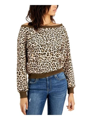 INC Womens Beige Animal Print Sweatshirt XXL - Image 1 of 4