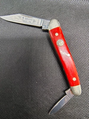 BOKER СКЛАДНОЙ КАРМАННЫЙ НОЖ 240 SS 2 ЛЕЗВИЯ КОСТИ КРАСНАЯ РУЧКА, отличном состоянии - Изображение 1 из 4