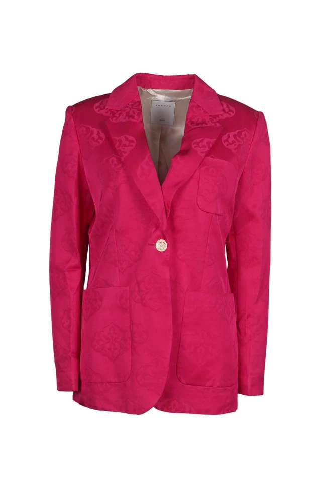 Sandro Paris Women's Jacket Size 36 FR / S Blazer Jacket Linen Blend SFPVE00408 - Image 1 of 4