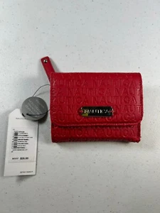 Nautica Tri-Fold Multifunction RFID Blocking Flap Card Wallet NWT Red Rowers End - Picture 1 of 5