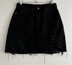 MAXIM Ladies Denim Skirt Size 10 Short Denim Raw Hem Pockets Casual - Picture 1 of 14