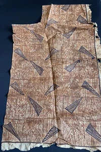 Antique Large Samoan Saipo Hand Painted Cloth Blanket Wall Hanging 32X 50 - Picture 1 of 9