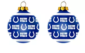 NFL Ornament - 2 Pack Glass Ball, Indianapolis Colts - Picture 1 of 2