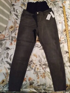 Time And Tru Umstandshose schwarz schmales Bein mit Bauchband M (8-10) - Bild 1 von 13