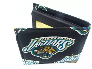 Bi-Fold Men Wallet With NFL "JACKSONVILLE  JAGUARS" Pattern, Cotton , New,  - Picture 1 of 2