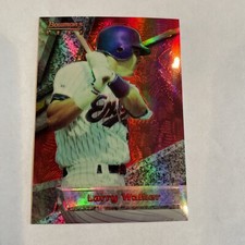 1994 Bowman's Best, #76 LARRY WALKER, RED REFRACTOR Expos Hall Of Famer