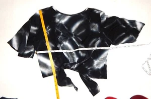 Womens Blouse Top Khush Wrap Crop Black Tie-Dye Handmade XS Great Condition! - Picture 1 of 5