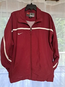 Nike Team  Full Zip Training Jacket Pockets Men's Large Maroon White Vintage - Picture 1 of 6