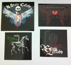 A STATIC LULLABY 4 Pack of Stickers Skull, Heart,Bones & Gallows NEW Official - Picture 1 of 5