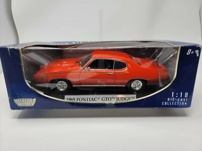 Motor Max 1969 Pontiac GTO Orange Judge 1/18 Scale Die Cast Collection - Image 1 of 4