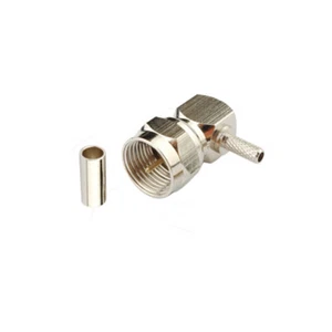 F Male Crimp Right Angle Connector for RG179 RG174 RG178 RG316 LMR100 - Picture 1 of 2