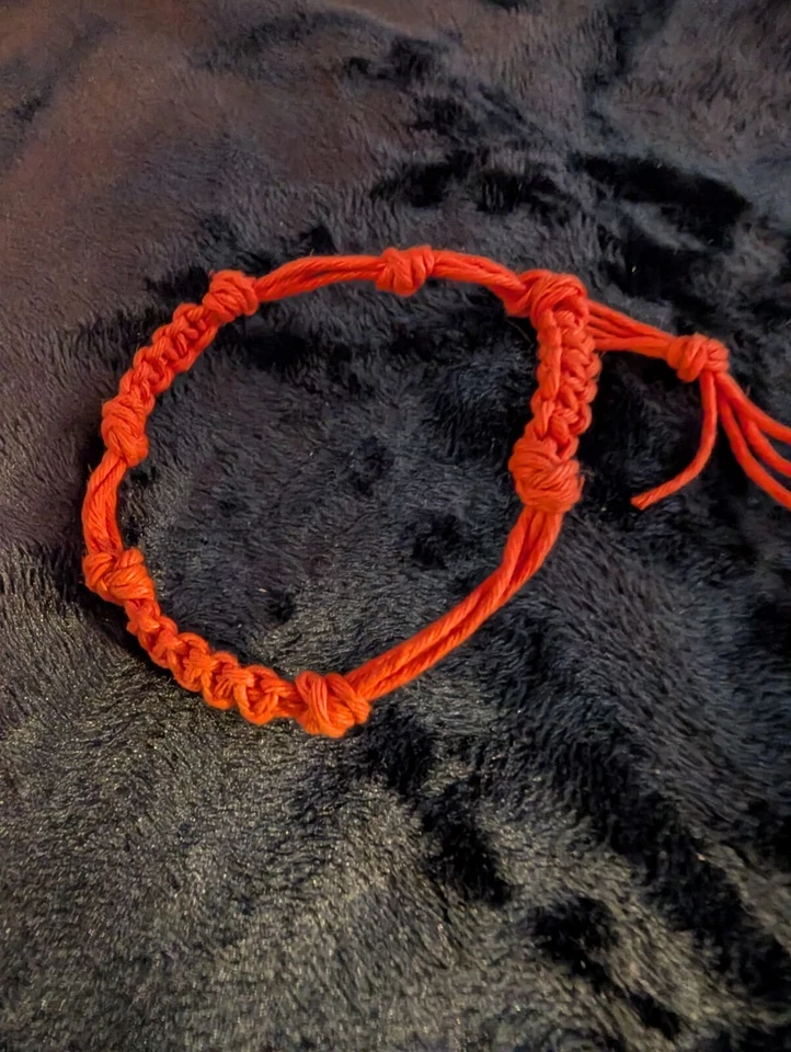 Hemp 7"-9" Adjustable Orange Bracelet  - Image 1 of 1