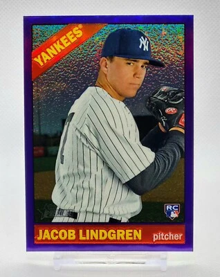 2015 Topps Heritage High Number Rookie Jacob Lindgren Purple Refractor #548. RC - Image 1 of 2