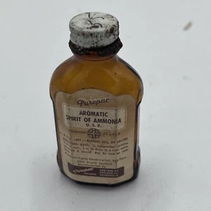 Botella vintage Purepac Aromatic Spirit of Ammonia 1 oz VACÍA - Imagen 1 de 4