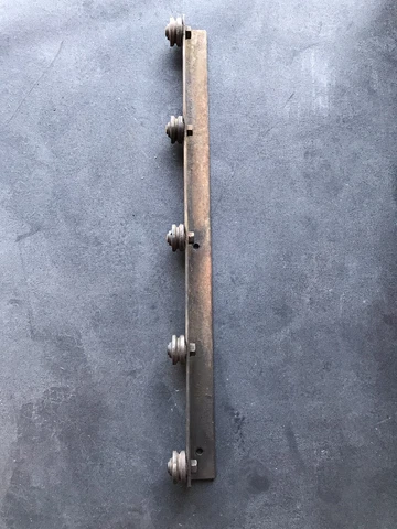 Antique Industrial Jones & Laughlin Metal Steel Roller Track -5 Grooved Rollers Cover