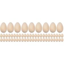  180 pcs Unfinished Simulation Wooden Eggs Fake Eggs Wood Craft Supplies Eggs