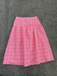 NWT Top Shop Seersucker Pink Gingham Neon Maxi Skirt Drop Waist Size 10 - Picture 1 of 7