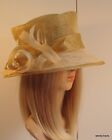 STRIKING CREAMY GOLD  CLASSIC MILLINERY  OCCASION OR WEDDING   HAT
