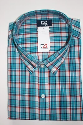 Cutter & Buck MENS L/S  Performance Caleb Plaid DRESS Shirt SZ:3XB 3XL 3X NWT - Image 1 of 2