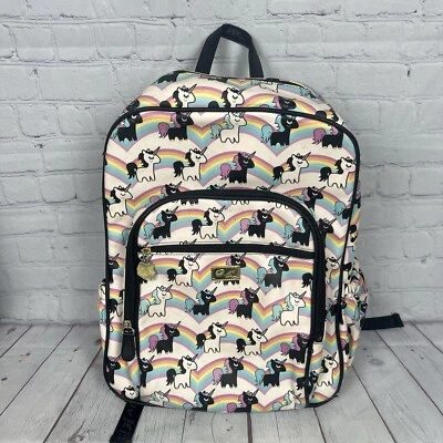 Betsey Johnson Luv Unicorn Rainbow Print Pad Adjustable Strap Backpack Computer - Image 1 of 4