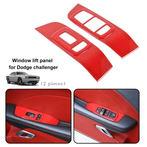 2PCS ABS Window Lift Switch Button Panel Cover Trim for Dodge Challenger 2015+ - Imagen 1 de 6