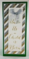 Christmas Cards Unto Us a Child is Born Celebration Happy Holidays