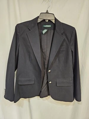 Chaqueta Blazer Lauren Ralph Lauren Negra 2 Botones Talla 8 Foto 1 de 4