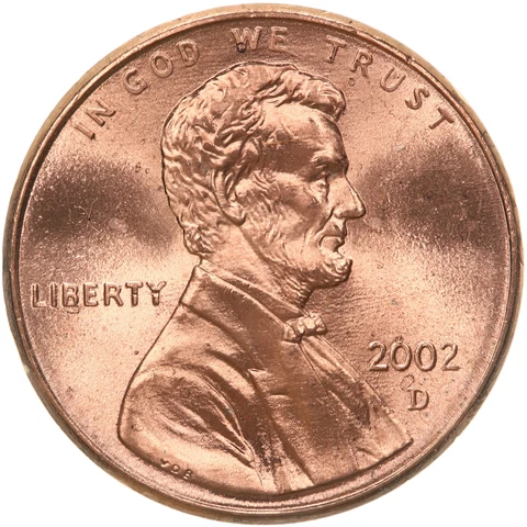 2002 D Lincoln Memorial Cent BU Penny US Coin Cover