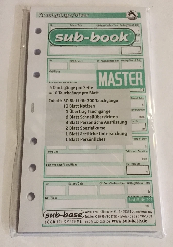 sub-book Logbuch Einlagen MASTER mit SSI Lochung NEU !!! - Bild 1 von 1