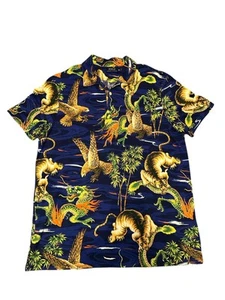 Rare Vintage Polo Ralph Lauren Dragon Tiger Polo Shirt Mens XL Graphic Print - Picture 1 of 7