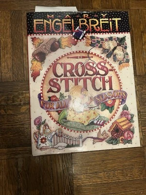 Vintage Mary Engelbreit Cross Stitch For All Seasons Pattern Book Dust Cover - Image 1 of 4