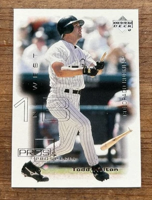 Todd Helton 2000 Upper Deck Pros & Prospects #90 HOF Colorado Rockies MLB - Image 1 of 2